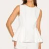 Prettylittlething White Cotton Peplum Skort Romper -Pretty Little Thing Shop 70bab033af793633e8e4d4442eb3e7f8d1272325 CNM7287 1 white cotton peplum skort playsuit