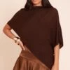 Prettylittlething Chocolate Fine Knit Poncho Style Top -Pretty Little Thing Shop 70c36df85ddd96f53f57577f8d15aa0c67b4915f CNO8216 1 chocolate fine knit poncho style top