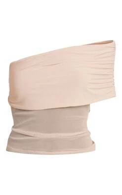 Prettylittlething Cream Mesh Panel Detail Asymmetric Long Top -Pretty Little Thing Shop 713afeb99bb3337d9bb0e2780ee71c38a571a290 cno5881 5 cream mesh panel detail asymmetric long top