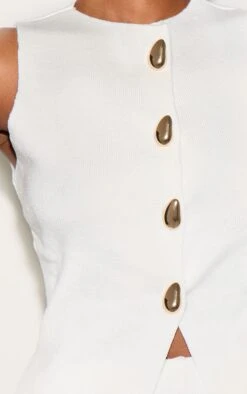 Prettylittlething Cream Compact Knit Button Up Vest -Pretty Little Thing Shop 715877a0712c2306283bfc70ab879dbdac426e0d CNM7651 4 cream compact knit button up waistcoat