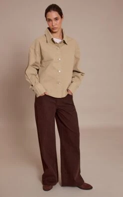 Prettylittlething Sand Balloon Sleeve Curved Hem Denim Shirt -Pretty Little Thing Shop 71611713f33372d946b34dd126e21fd21c8dbc76 CNN2889 3 sand balloon sleeve curved hem denim shirt