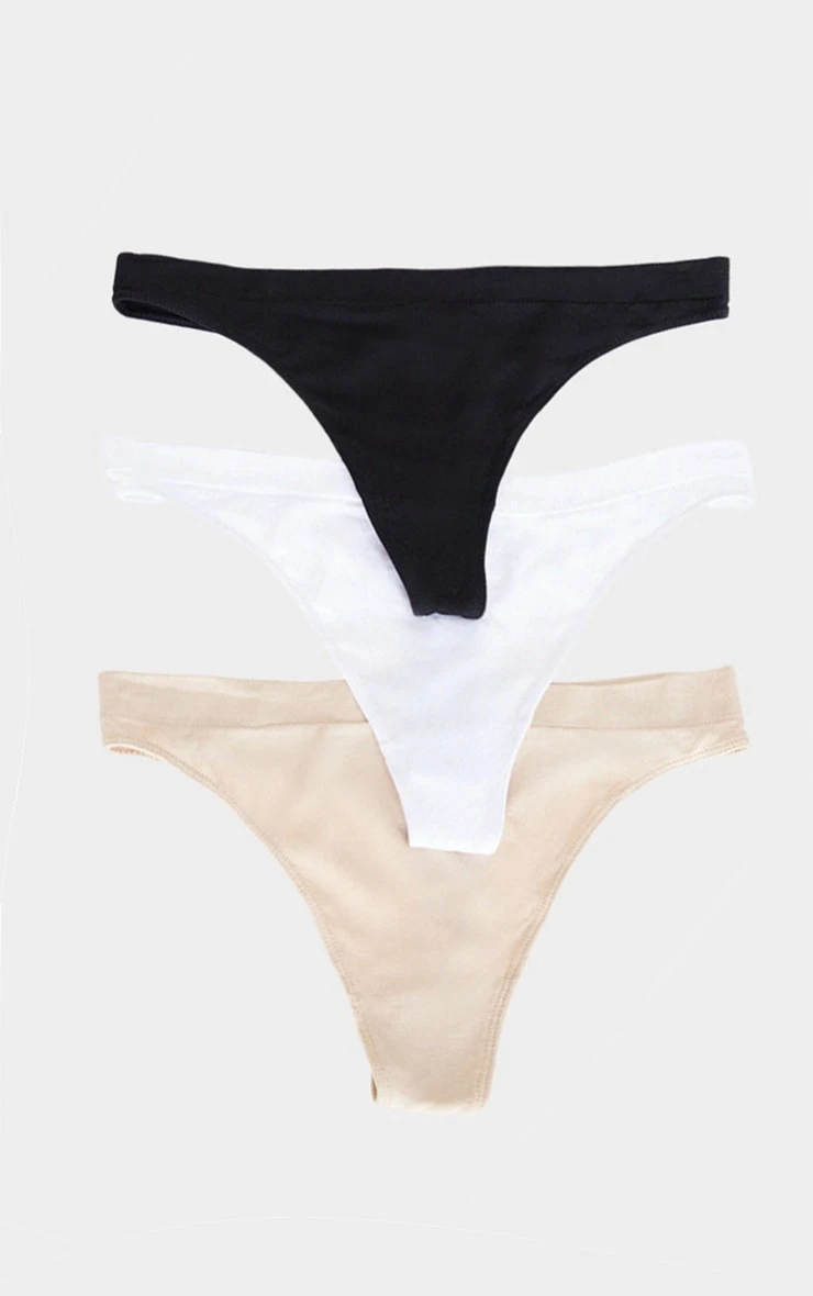 Prettylittlething Nude Multi Pack Of 3 Seamless Thongs 4 Prettylittlething Nude Multi Pack Of 3 Seamless Thongs - Image 4