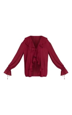 Wine Chiffon Ruffle Tie Front Blouse 9 Wine Chiffon Ruffle Tie Front Blouse -Pretty Little Thing Shop 7181f89d5f2889230fb19fc83bc8d831feb8bce4 CNO0770 5 wine chiffon ruffle tie front blouse