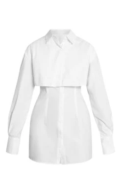Prettylittlething White Overlay Detail Long Sleeve Shirt Dress -Pretty Little Thing Shop 726afe78e6d5ae0e789e5255ad41d4079b29682f CNO7662 5 white overlay detail long sleeve shirt dress