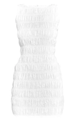 Prettylittlething White Boat Neck Shirred Bodycon Dress -Pretty Little Thing Shop 7277b55f8112277e5222aaff67ca9ca1d9983b8e CNM3573 5 white boat neck shirred bodycon dress
