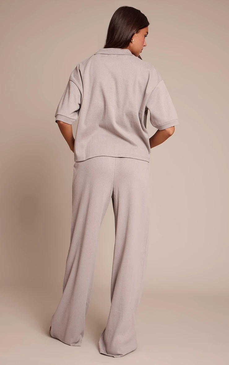 Prettylittlething Ash Grey Button Wide Leg Pants 3 Prettylittlething Ash Grey Button Wide Leg Pants - Image 3