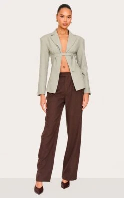 Prettylittlething Sage Strap Detail Fitted Blazer -Pretty Little Thing Shop 7287d0286305c49dc6cd10428a9e8918c15aa0ee cnk9223 3