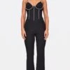 Prettylittlething Black Diamante Corset Detail Flared Strappy Jumpsuit -Pretty Little Thing Shop 7296a4d458aa712b052f78284201da08510273fa cnk7002 1