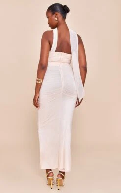 Prettylittlething Cream Scarf Detail Ruched Maxi Dress -Pretty Little Thing Shop 733465d30badc19a20a6682ddcd26f1779e63ba4 CNN2072 2 cream scarf detail ruched maxi dress