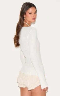 Prettylittlething Cream Rib Knit Long Sleeve Top -Pretty Little Thing Shop 7337b1f4ba5c49fd33426af6ddde37329d2fef79 CNM7656 2 cream rib knit long sleeve top