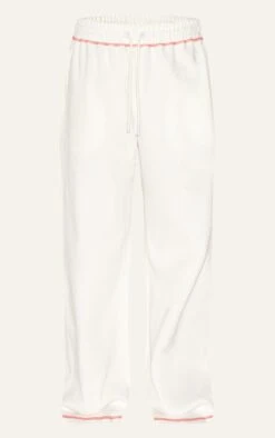 Prettylittlething Cream Contrast Stitch Loopback Wide Leg Sweatpants -Pretty Little Thing Shop 734ad1331e2c03950beeeea055d838f2e36cd59c CNM6497 5 cream contrast stitch loopback wide leg joggers