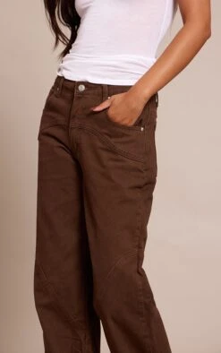 Prettylittlething Chocolate Western Seam Detail Jeans -Pretty Little Thing Shop 736e8f4c57667fe1bc10f4faad400b3337b9b5e0 CNN2897 4 chocolate western seam detail jeans