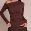 Chocolate Asymmetric Knitted Top -Pretty Little Thing Shop 73bf5a9d96ebf5770c35234f85a2a17863553cad CNO2571 1 chocolate asymmetric knitted top