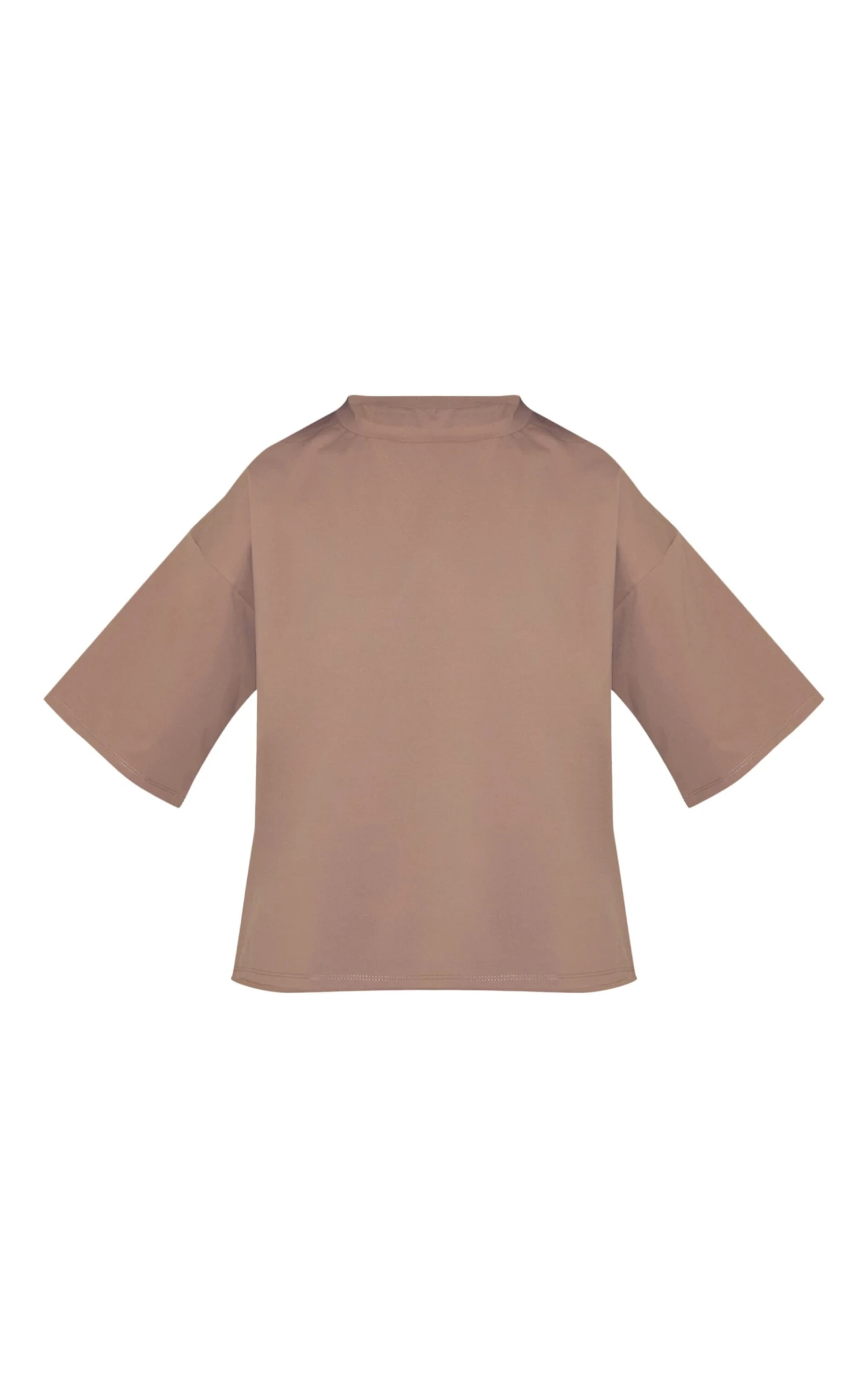 Prettylittlething Chocolate Interlock Crew Neck T-shirt 5 Prettylittlething Chocolate Interlock Crew Neck T-shirt - Image 5