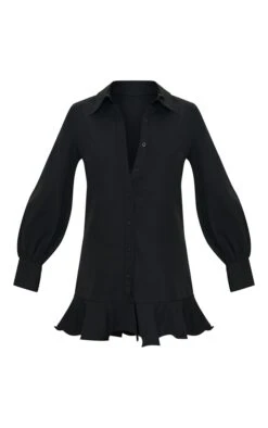 Prettylittlething Black Frill Hem Shirt Dress -Pretty Little Thing Shop 74c70d5234b1f4cfcb8f47efe3889a7475f3fb11 cmo6889 5