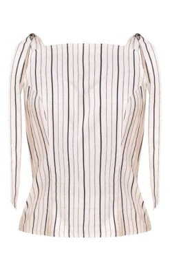 Prettylittlething Sand Striped Linen-Blend Shoulder Tie Detail Layered Bodycon Dress 9 Prettylittlething Sand Striped Linen-Blend Shoulder Tie Detail Layered Bodycon Dress -Pretty Little Thing Shop 74d959aec6d7259795a9451668911486ca91136a CNM5278 5 sand striped linen blend shoulder tie detail layered bodycon dress