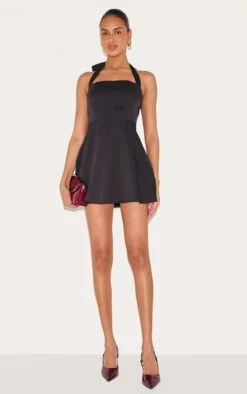 Prettylittlething Black Woven Tie Neck Shift Dress 7 Prettylittlething Black Woven Tie Neck Shift Dress -Pretty Little Thing Shop 7583f4979c321df07951e9805f84b76c1968870e CNL7234 3 black woven tie neck shift dress