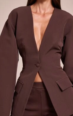 Prettylittlething Chocolate Cocoon Sleeve Cinched Waist Pocket Blazer -Pretty Little Thing Shop 76a47a0eabef0f0d8702368d532a5822030bf216 CNN7101 4 chocolate cocoon sleeve cinched waist pocket blazer