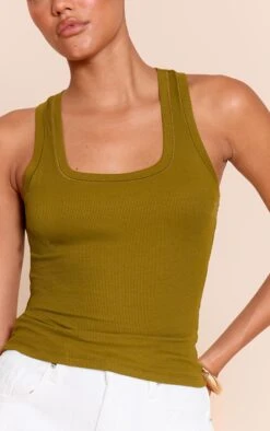 Olive Soft Rib Scoop Neck Vest Top 8 Olive Soft Rib Scoop Neck Vest Top -Pretty Little Thing Shop 76a8ccea4e92f1c6ef62c555bfe6954b724c2dd6 CNO2431 4 olive soft rib scoop neck vest top