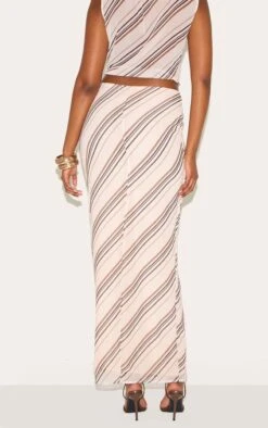 Prettylittlething Brown Sheer Striped Chiffon Maxi Skirt -Pretty Little Thing Shop 772d3b3574bb739188497dd7fbc5edfe55318baf CNM8854 3 brown sheer striped chiffon maxi skirt