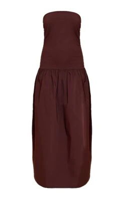 Chocolate Stretch Woven Bandeau Ruched Maxi Dress -Pretty Little Thing Shop 773c7b157662d791fde37e7069398068955ec245 CNO0204 5 chocolate stretch woven bandeau ruched maxi dress