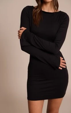 Prettylittlething Black Soft Touch Jersey Long Sleeve Bodycon Dress -Pretty Little Thing Shop 776d420f4adeef5cfea38af4e7049a0d8475ed72 CNO3515 4 black soft touch jersey long sleeve bodycon dress