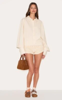 Prettylittlething Ecru Oversized Lightweight Woven Cuff Shirt -Pretty Little Thing Shop 77aa3449e4117afae730daf037d6244bdd1ac376 CNM4674 3 ecru oversized lightweight woven cuff shirt