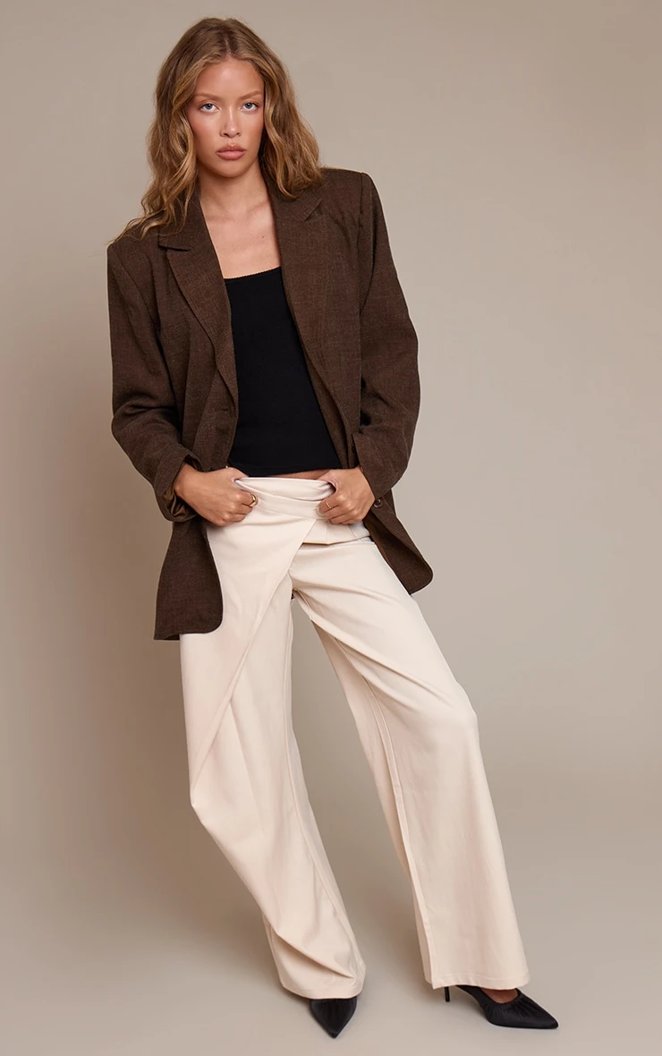 Stone Woven Wrap Front Pants 1 Stone Woven Wrap Front Pants