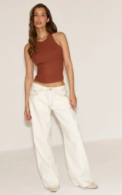 Prettylittlething Chestnut Soft Rib Racer Neck Vest Top -Pretty Little Thing Shop 78ee7afe228f61fa578378cedf46dac88a23fe7a CNN0295 3 chestnut soft rib racer neck vest top