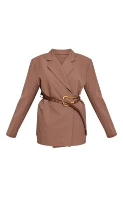 Chocolate Woven Belt Blazer Dress -Pretty Little Thing Shop 7900318f33110950ad47b424dbf4ef886b703b47 CNO0422 5 chocolate woven belt blazer dress