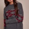 Grey Argyle Crew Neck Sweater -Pretty Little Thing Shop 7a25cdcea7124fe6eea684c15815c7a28eb98aa5 CNN9464 1 grey argyle crew neck jumper