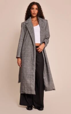 Prettylittlething Grey Herringbone Tie Waist Maxi Coat 7 Prettylittlething Grey Herringbone Tie Waist Maxi Coat -Pretty Little Thing Shop 7ad7eae810af9542f8ef62fd6b57ee3cb1d20146 CNN8397 3 black herringbone tie waist maxi coat