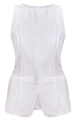 Prettylittlething White Tailored Woven Sleeveless Romper -Pretty Little Thing Shop 7b1f98cc66cd8328598ef78ccb243a837b149df5 CNN3678 5 white tailored woven sleeveless playsuit