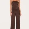 Prettylittlething Chocolate Woven Wide Leg Pants Tailored