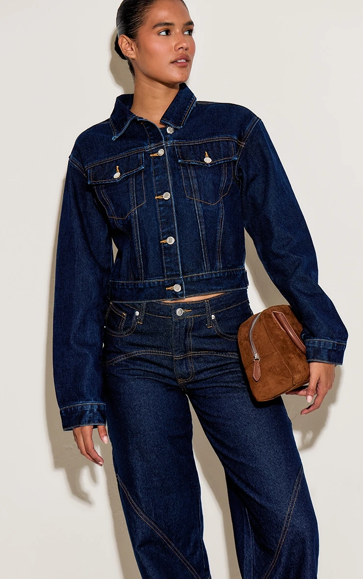 Prettylittlething Indigo Slim Fit Denim Jacket 1 Prettylittlething Indigo Slim Fit Denim Jacket