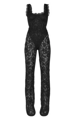 Prettylittlething Black Lace Boning Detail Strappy Flared Jumpsuit 9 Prettylittlething Black Lace Boning Detail Strappy Flared Jumpsuit -Pretty Little Thing Shop 7c6a61203744f96c90926c473c046b232a37ef19 CND7776 5 black lace boning detail strappy flared jumpsuit