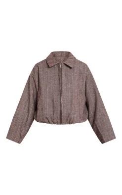 Prettylittlething Chocolate Herringbone Bomber Jacket -Pretty Little Thing Shop 7cb83a042207842080ce17e77d6bc2a62d93a1af CNN8518 5 chocolate herringbone bomber jacket
