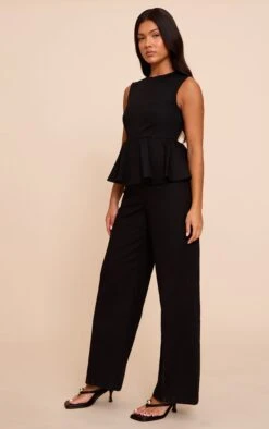 Prettylittlething Black Cotton Peplum Detail Wide Leg Jumpsuit 7 Prettylittlething Black Cotton Peplum Detail Wide Leg Jumpsuit -Pretty Little Thing Shop 7d6b22f6da7aa1f4c1050c7160d64a5dfb977738 CNN4935 3 black cotton peplum detail wide leg jumpsuit
