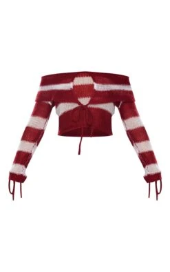 Cherry Red Abstract Soft Knit Foldover Tie Detail Bardot Top -Pretty Little Thing Shop 7d9a592031e49acf901b9e2fd9d4a8b04507bf32 cnh1122 5