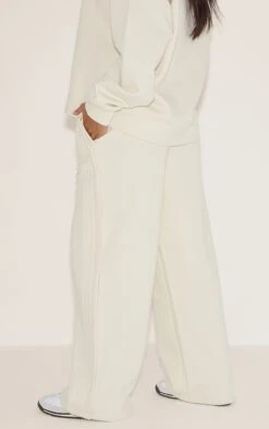 Prettylittlething Cream Wide Leg Pleated Detail Sweatpants -Pretty Little Thing Shop 7e0cbe716ec71b11ee04810305df5522dd4db086 CNN8336 3 cream wide leg pleated detail joggers