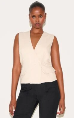 Prettylittlething SandBoxy Asymmetric Vest