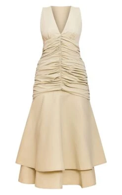 Prettylittlething Sage Woven Ruched Dropped Waist Midaxi Dress -Pretty Little Thing Shop 7ee366becfe45f5ec61c005f99e7fac9e1e1eb7b CNN3803 5 sage woven ruched dropped waist midaxi dress