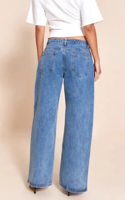 Prettylittlething Mid Blue Low Rise Wide Leg Jeans -Pretty Little Thing Shop 7ee860839681c968d57911ab2cc95b19a37db03d CNM0295 3 mid blue low rise boyfriend jeans