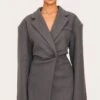 Prettylittlething Charcoal Wool Look Cinched Blazer -Pretty Little Thing Shop 7fbb66eb953d6552b0717cb88db8b5c83dd47626 CNL5012 1 charcoal wool look cinched blazer