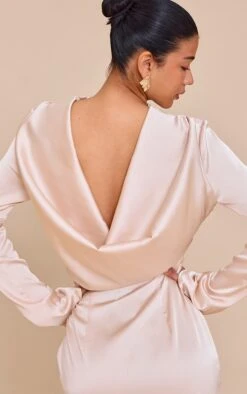 Prettylittlething PLT Label Oyster Satin Cowl Back Maxi Dress -Pretty Little Thing Shop 804231b72de2e31015c51c04bff33a20b7e8dcc2 CNM2646 4 plt label oyster satin cowl back maxi dress