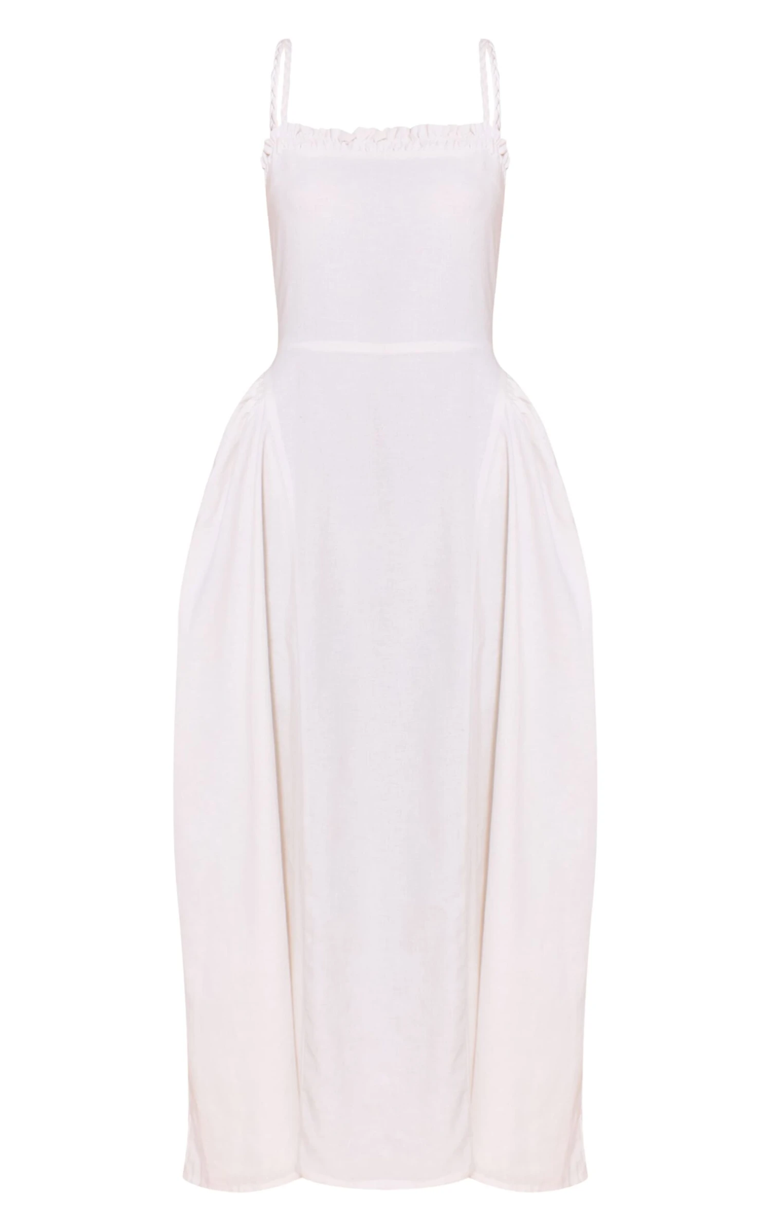 Prettylittlething White Braided V Waist Midaxi Dress 5 Prettylittlething White Braided V Waist Midaxi Dress - Image 5