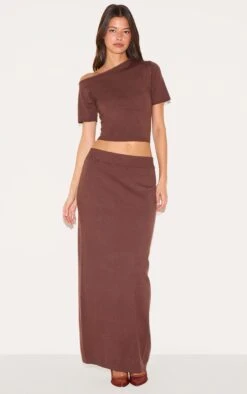 Prettylittlething Chocolate Basic Knit Asymmetric Neckline Top -Pretty Little Thing Shop 81864e5a5d0f15ca5d068ef5679912459bd97ad7 CNL6037 3 chocolate basic knit asymmetric neckline top