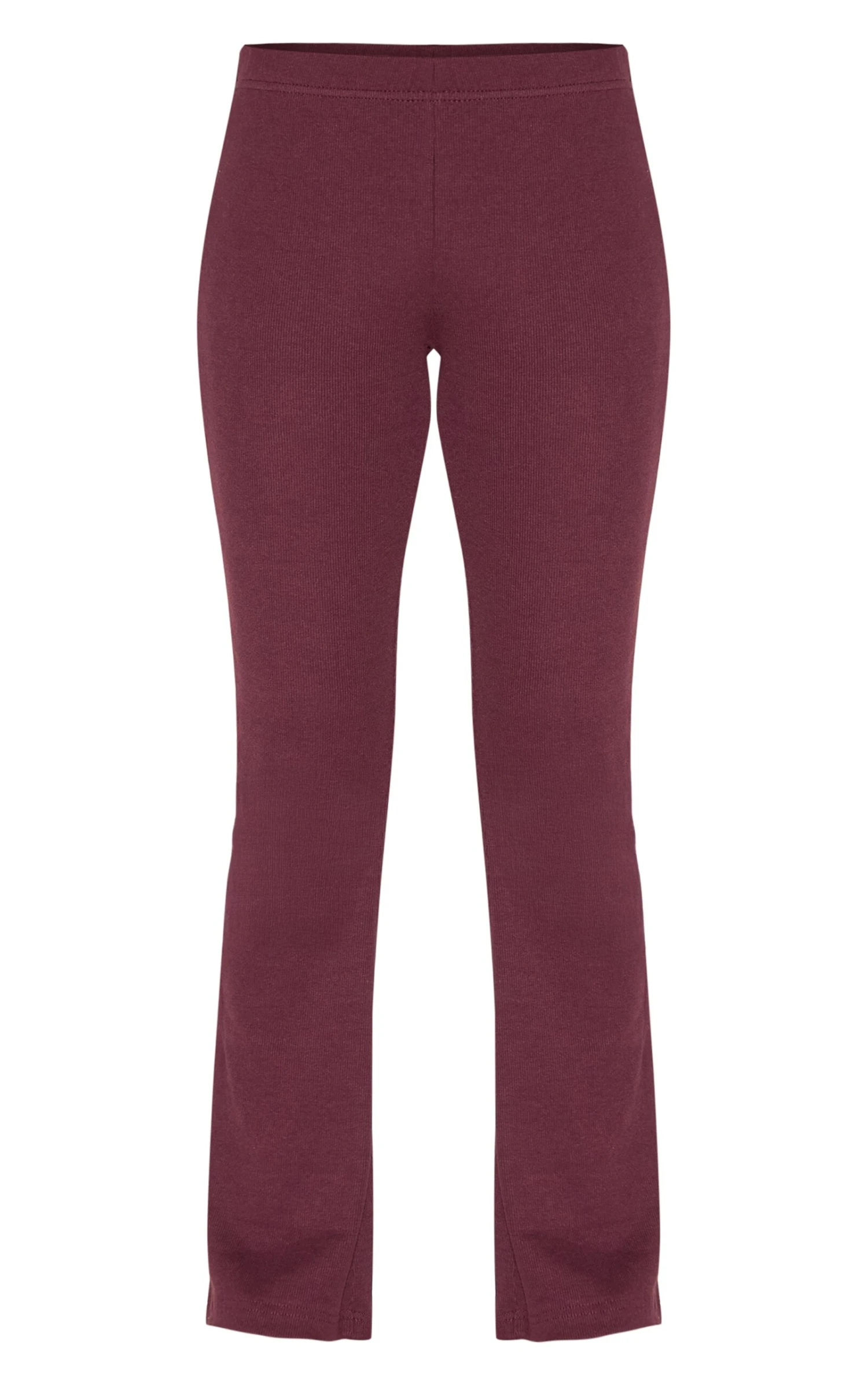 Prettylittlething Plum Ribbed Elasticated Skinny Flare Pants 5 Prettylittlething Plum Ribbed Elasticated Skinny Flare Pants - Image 5