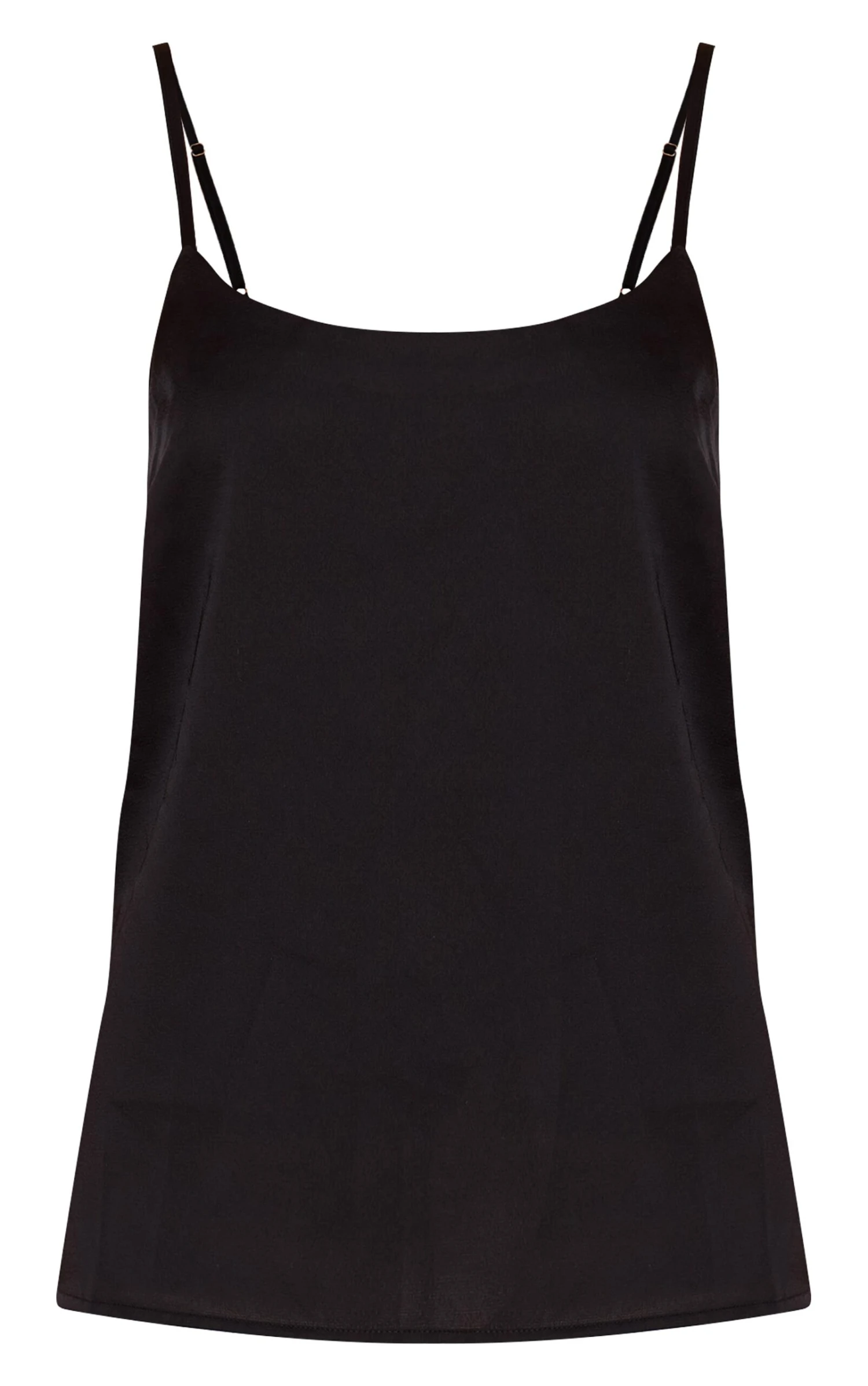 Prettylittlething Black Satin Strappy Cami Top 5 Prettylittlething Black Satin Strappy Cami Top - Image 5