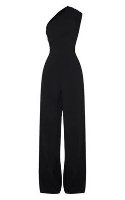 Prettylittlething Black Asymmetric Ruched Wide Leg Jumpsuit -Pretty Little Thing Shop 81ec8dc038cacc32d5cfc1e6474f3f534713aad7 CNN1222 5 black asymmetric ruched wide leg jumpsuit